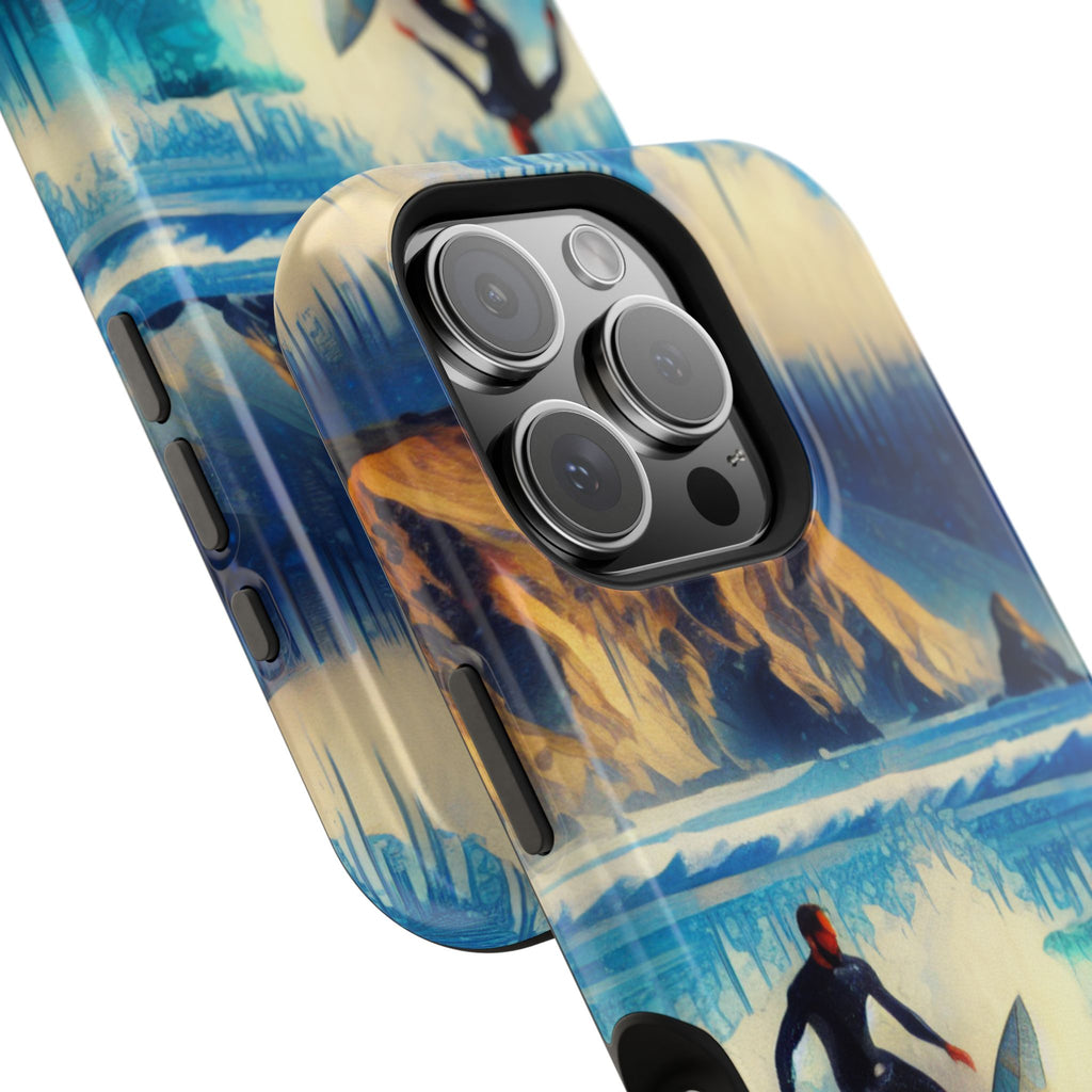 Surfer Wave Impact Phone Case – Vibrant Ocean Art Protective Cover