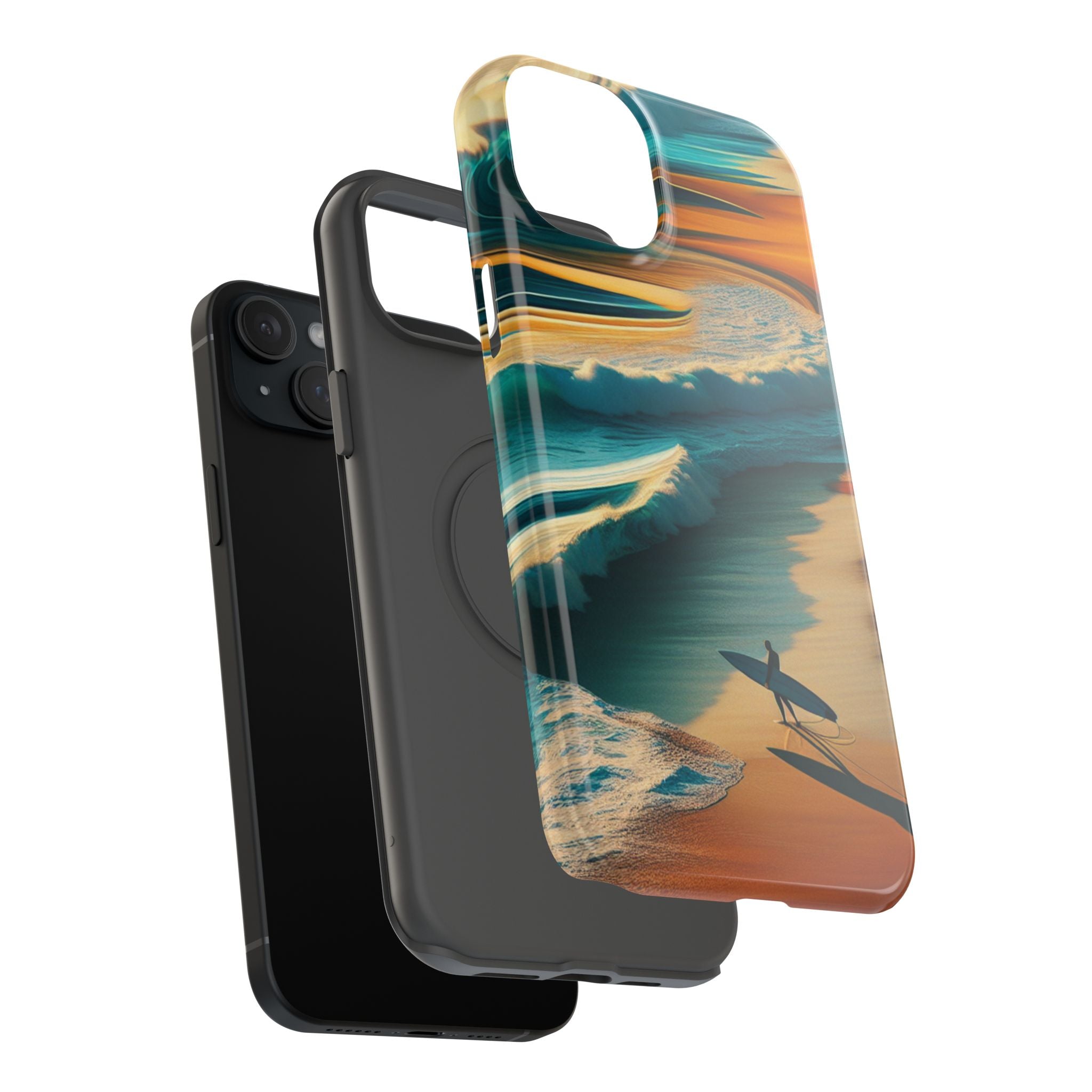 Impact Resistant Phone Case, Surf Wave Beach Lovers, Ocean Waves Design