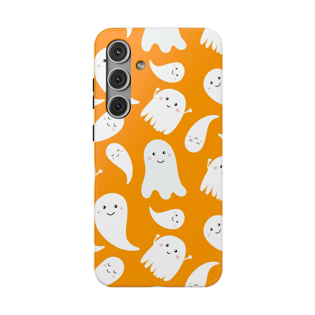 Halloween Ghosts Impact-Resistant Phone Case — Cute Orange Ghost Pattern