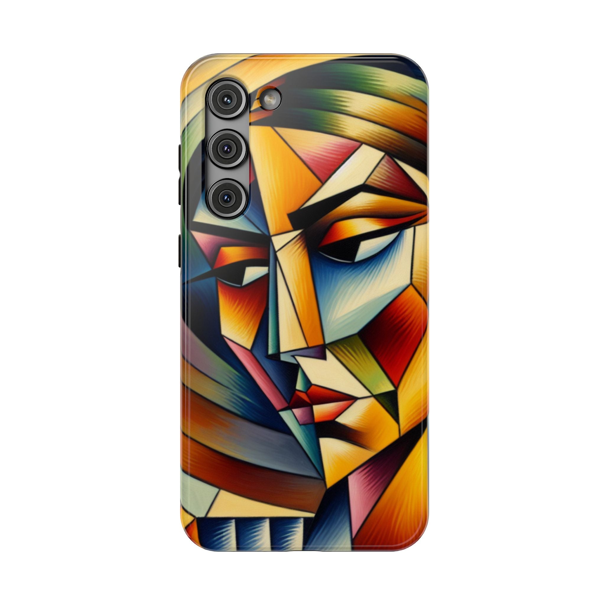 Abstract Cubist Face Phone Case — Impact-Resistant Artistic iPhone Cover