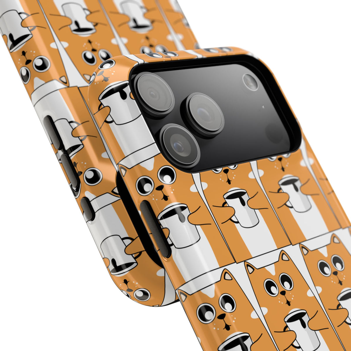 Impact-Resistant Phone Case — Cute Orange Shiba Inu Pattern