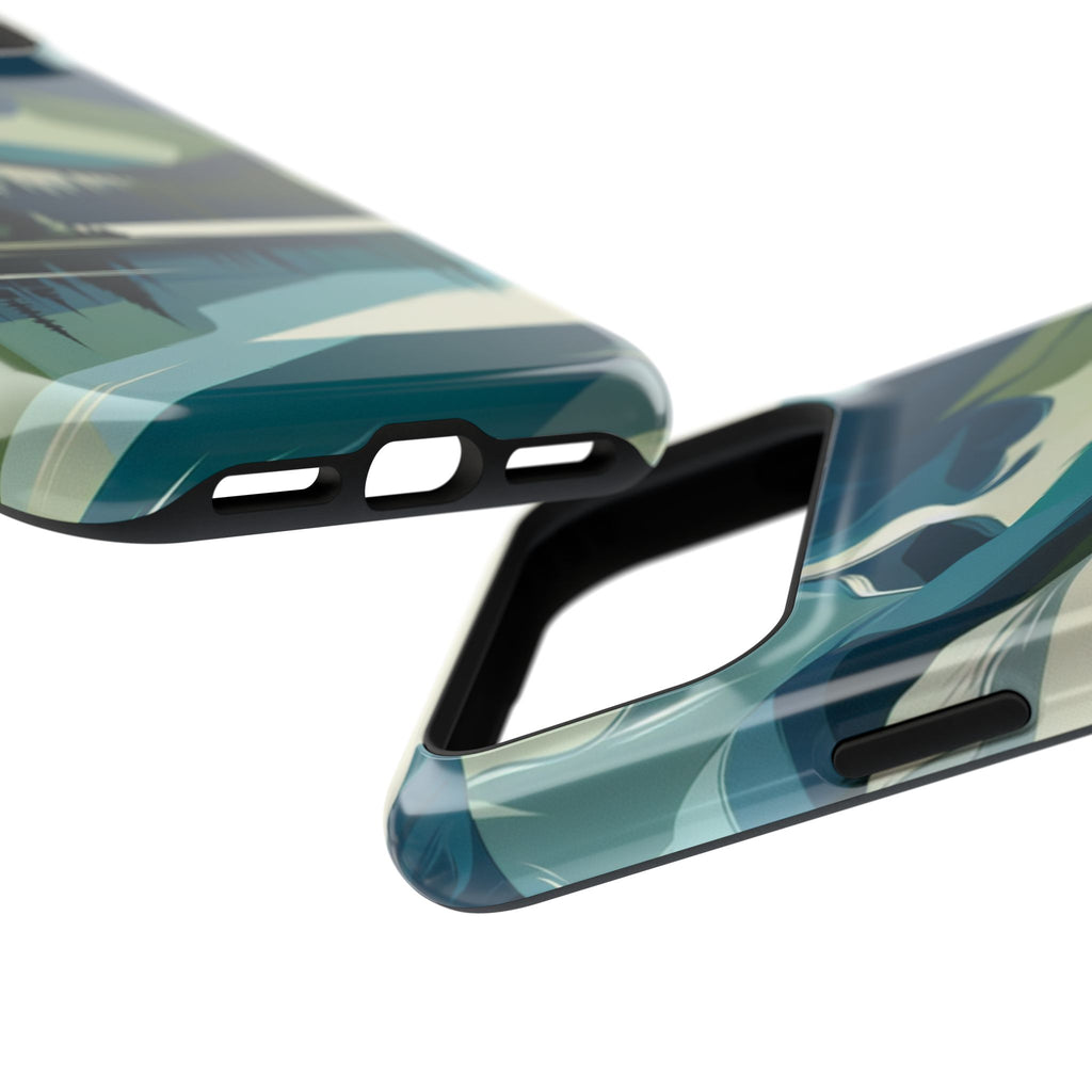 Impact Resistant Phone Case - Mountain Lake with Forest Design