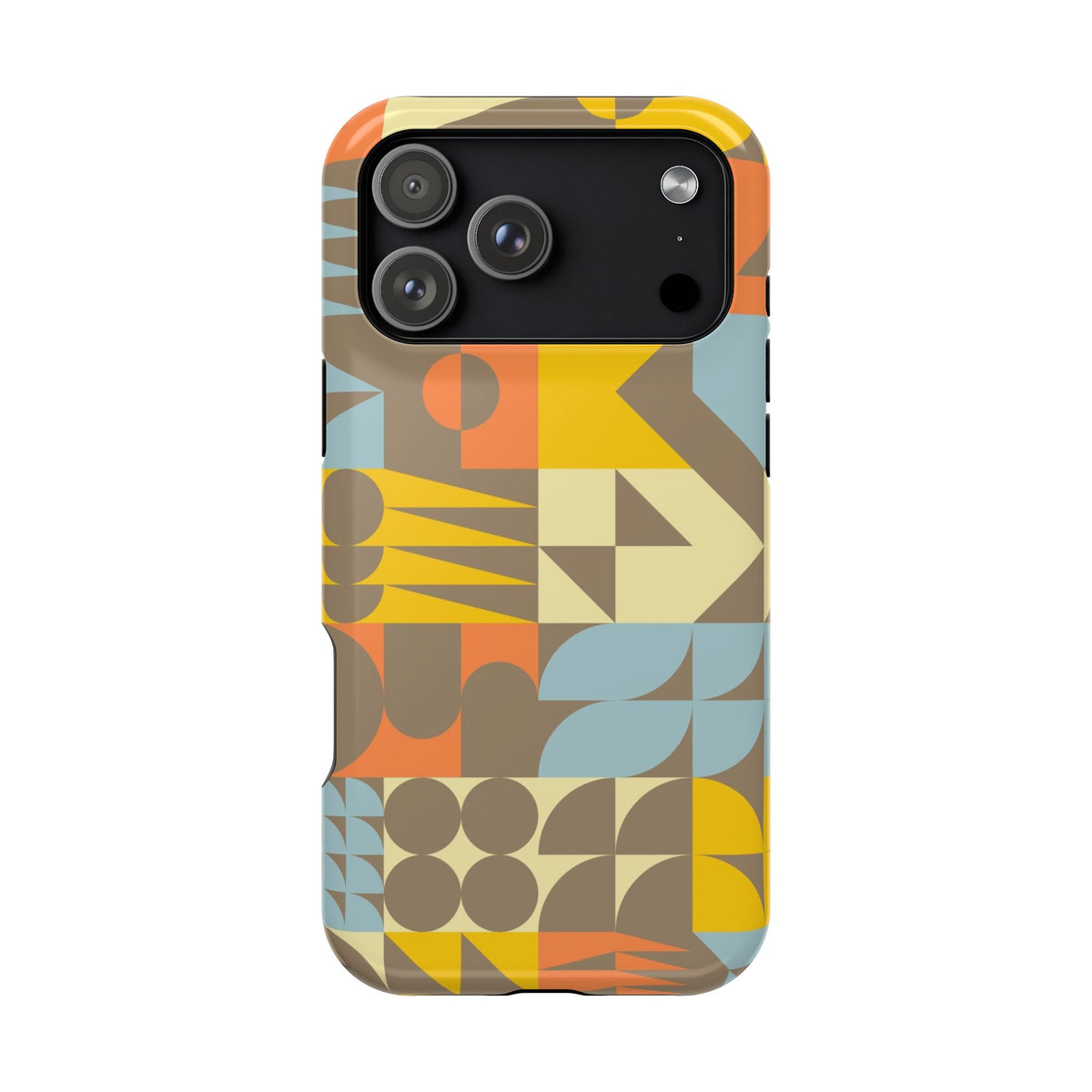 Retro Geometric Impact Phone Case — Mid-Century Modern Pattern for iPhone
