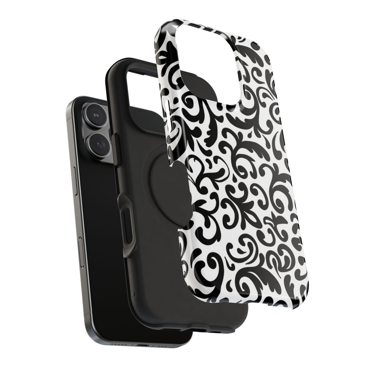 Floral Scroll Impact-Resistant Phone Case