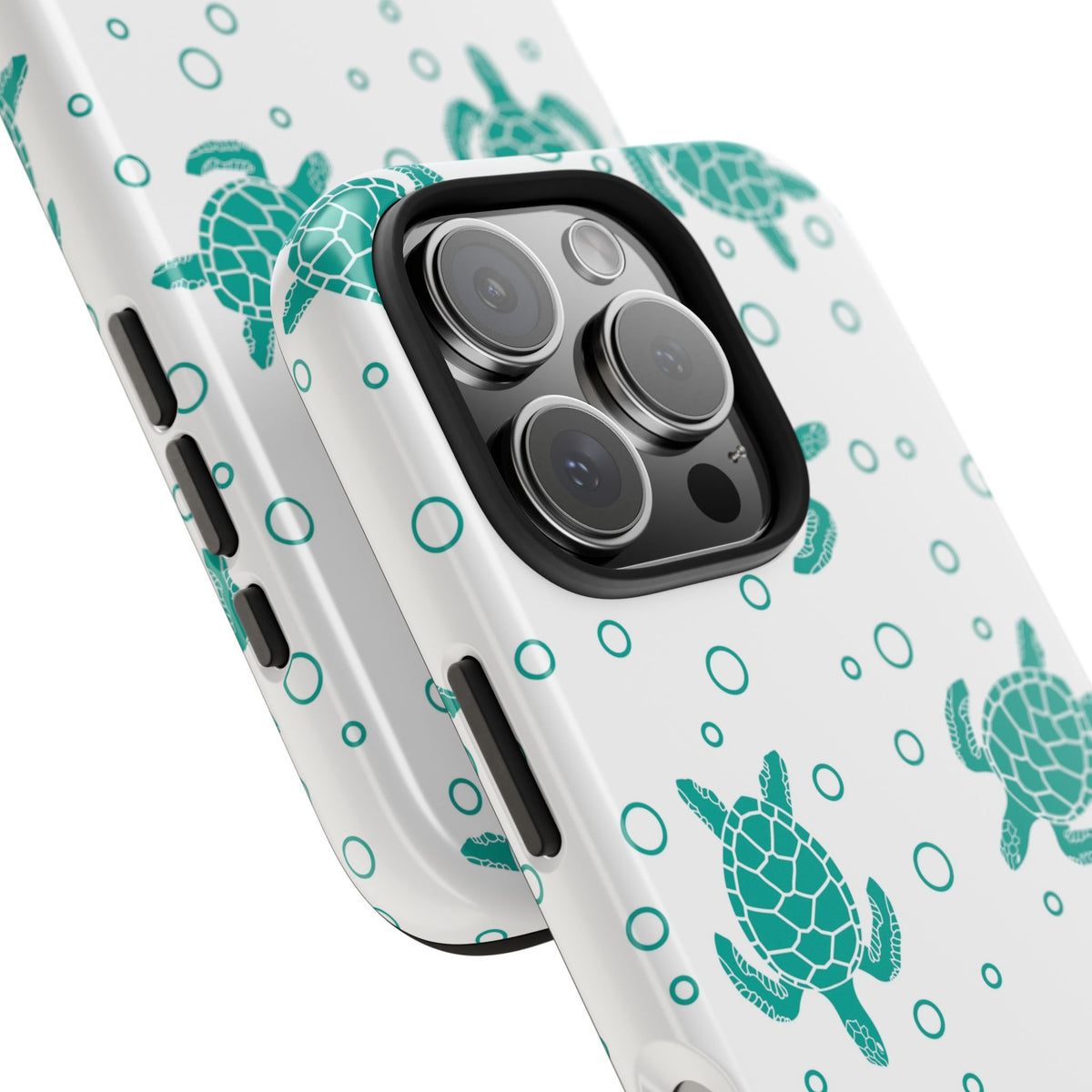 Sea Turtle Pattern Tough Phone Case — Teal Turtle Protective Cover