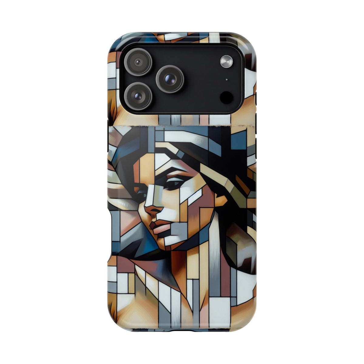 Impact-Resistant Case — Geometric Stained-Glass Woman Phone Cover