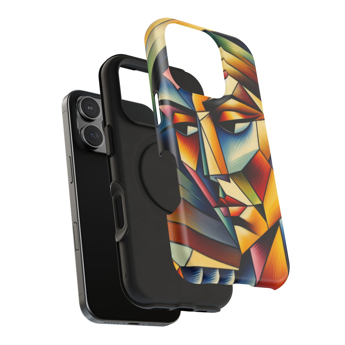 Abstract Cubist Face Phone Case — Impact‑Resistant Artistic iPhone Cover
