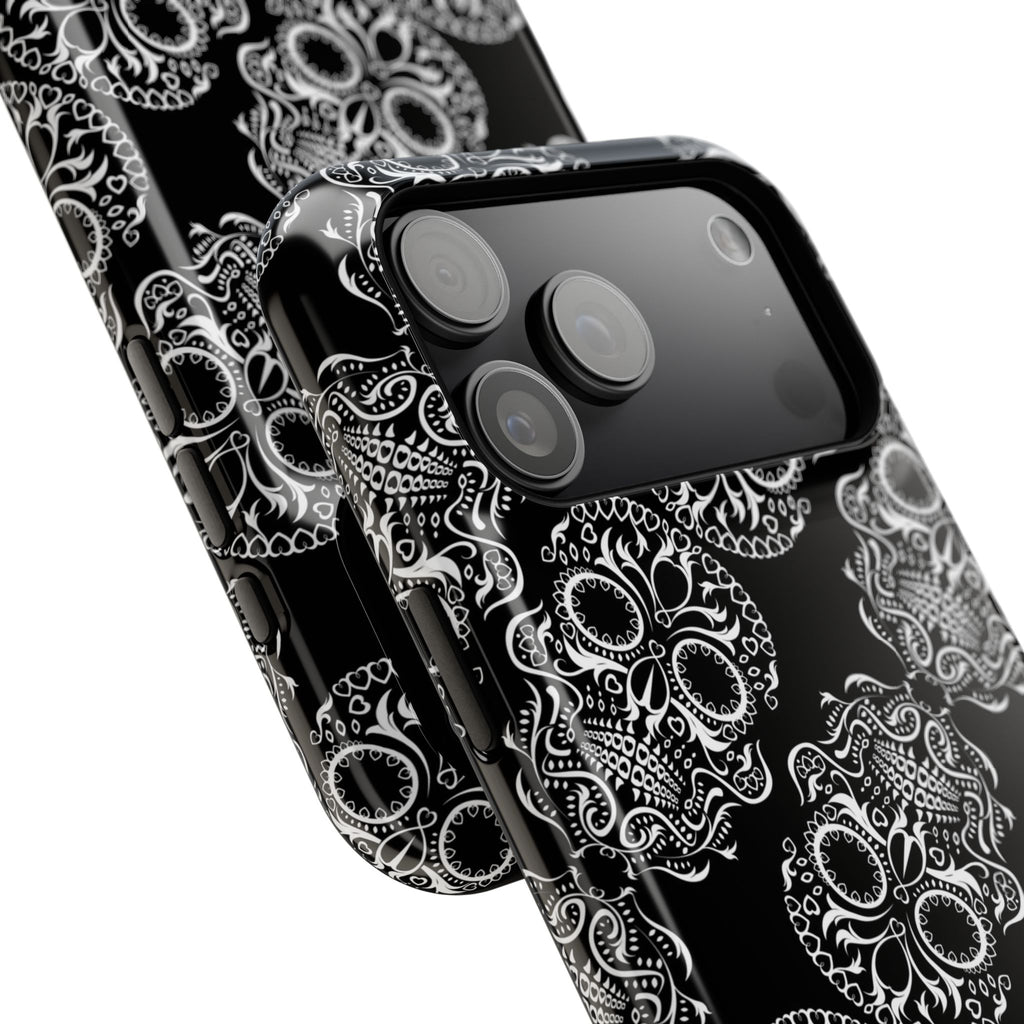 Skull Pattern Black & White Gothic Tough Cases for iPhone