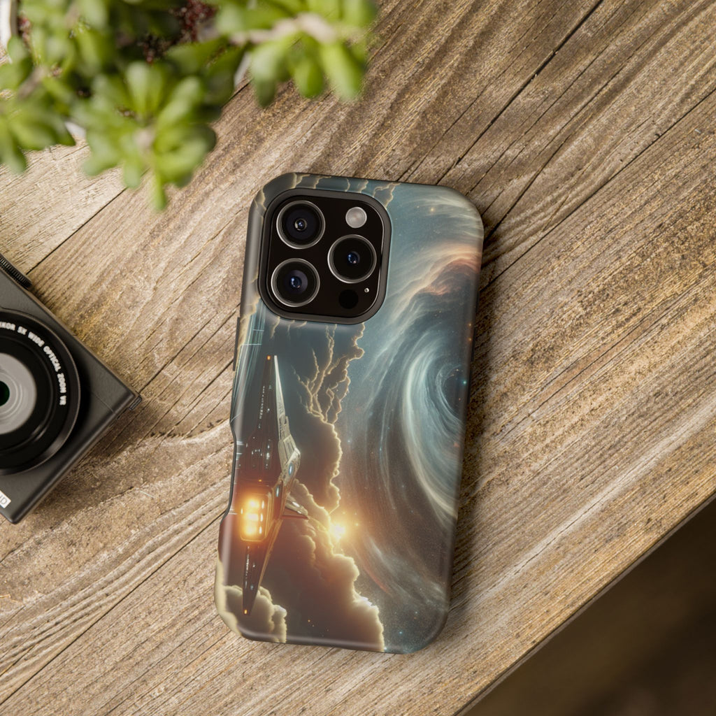 Spacecraft Vortex Phone Case — Impact-Resistant Sci‑Fi iPhone Cover