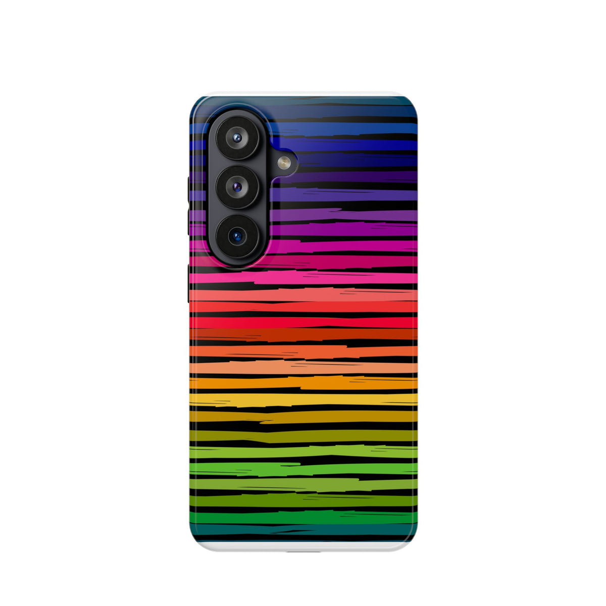 Impact-Resistant Phone Case — Rainbow Striped Fade