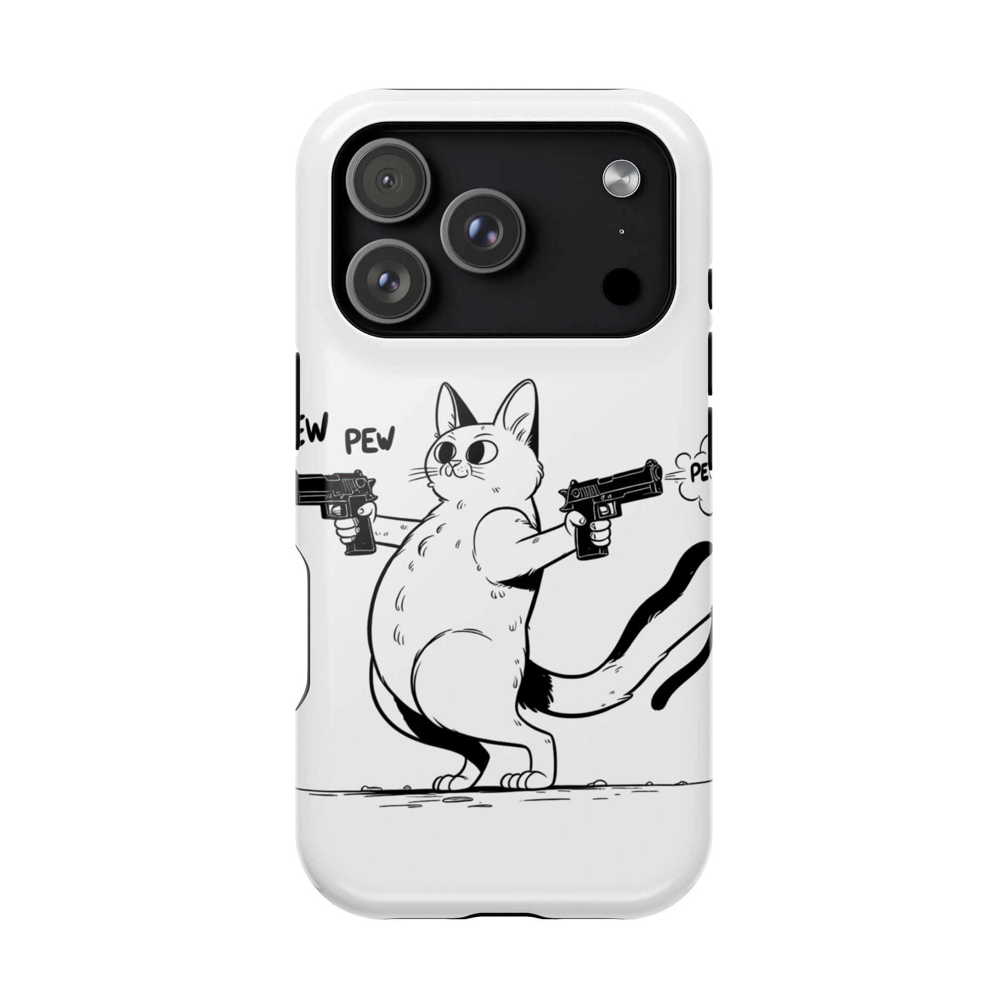 Impact Resistant Phone Case- Funny Cat Pew Pew