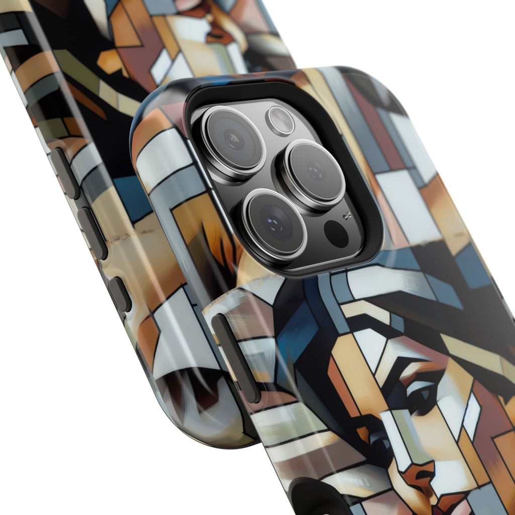 Impact-Resistant Case — Geometric Stained-Glass Woman Phone Cover
