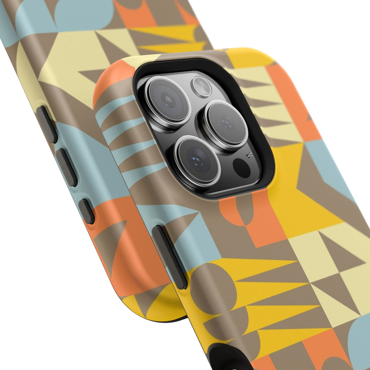 Retro Geometric Impact Phone Case — Mid-Century Modern Pattern for iPhone
