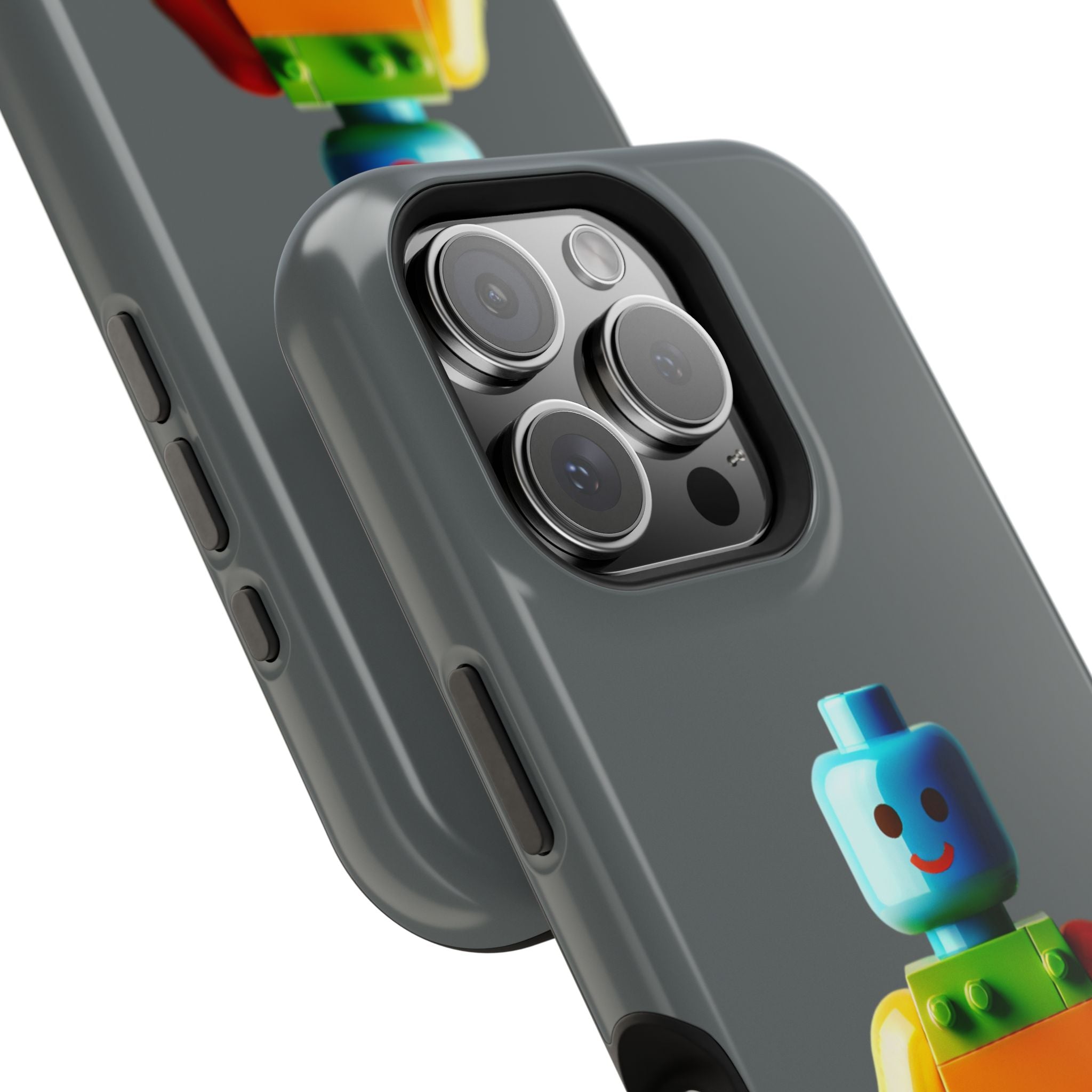 Rainbow Lego Character Impact Resistant Phone Case - Tough Protection for Kids & Adults