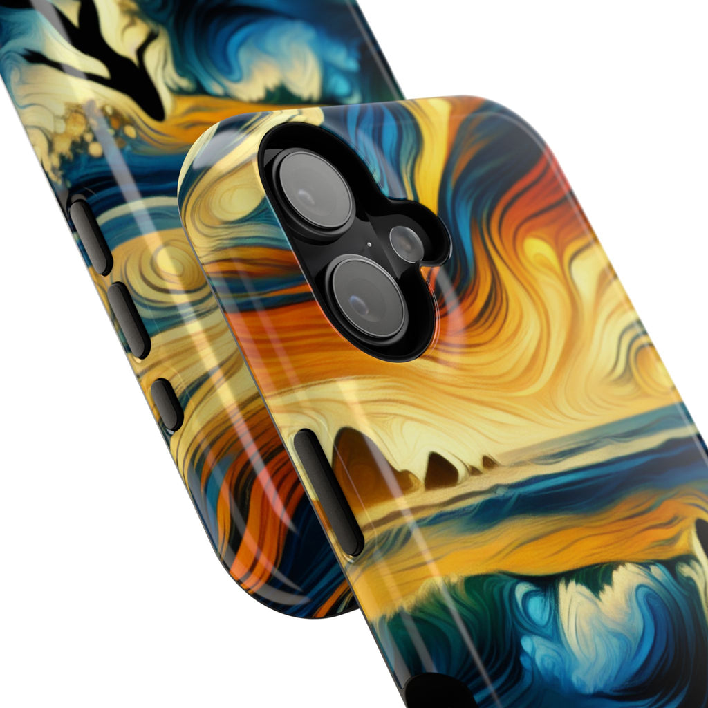 Surfer Sunset Phone Case — Impact‑Resistant Artistic Wave Design