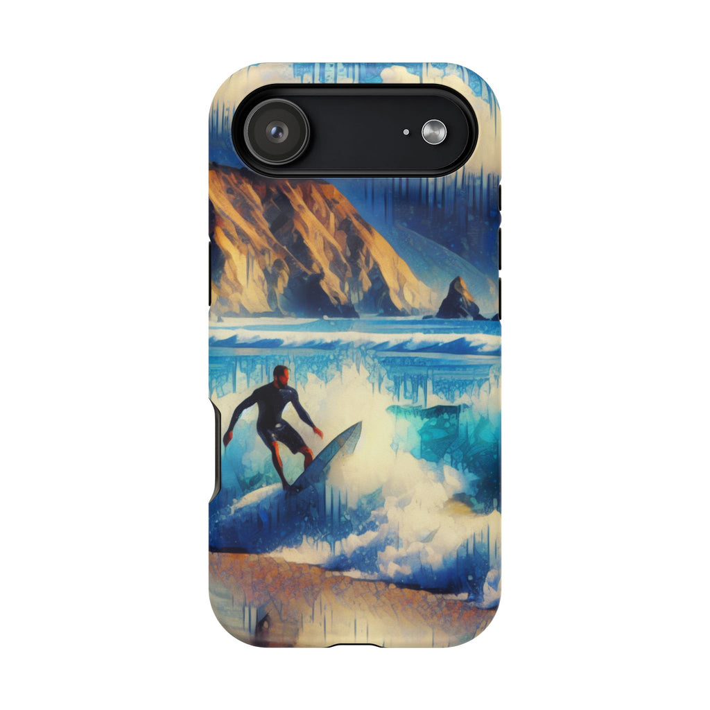 Surfer Wave Impact Phone Case – Vibrant Ocean Art Protective Cover