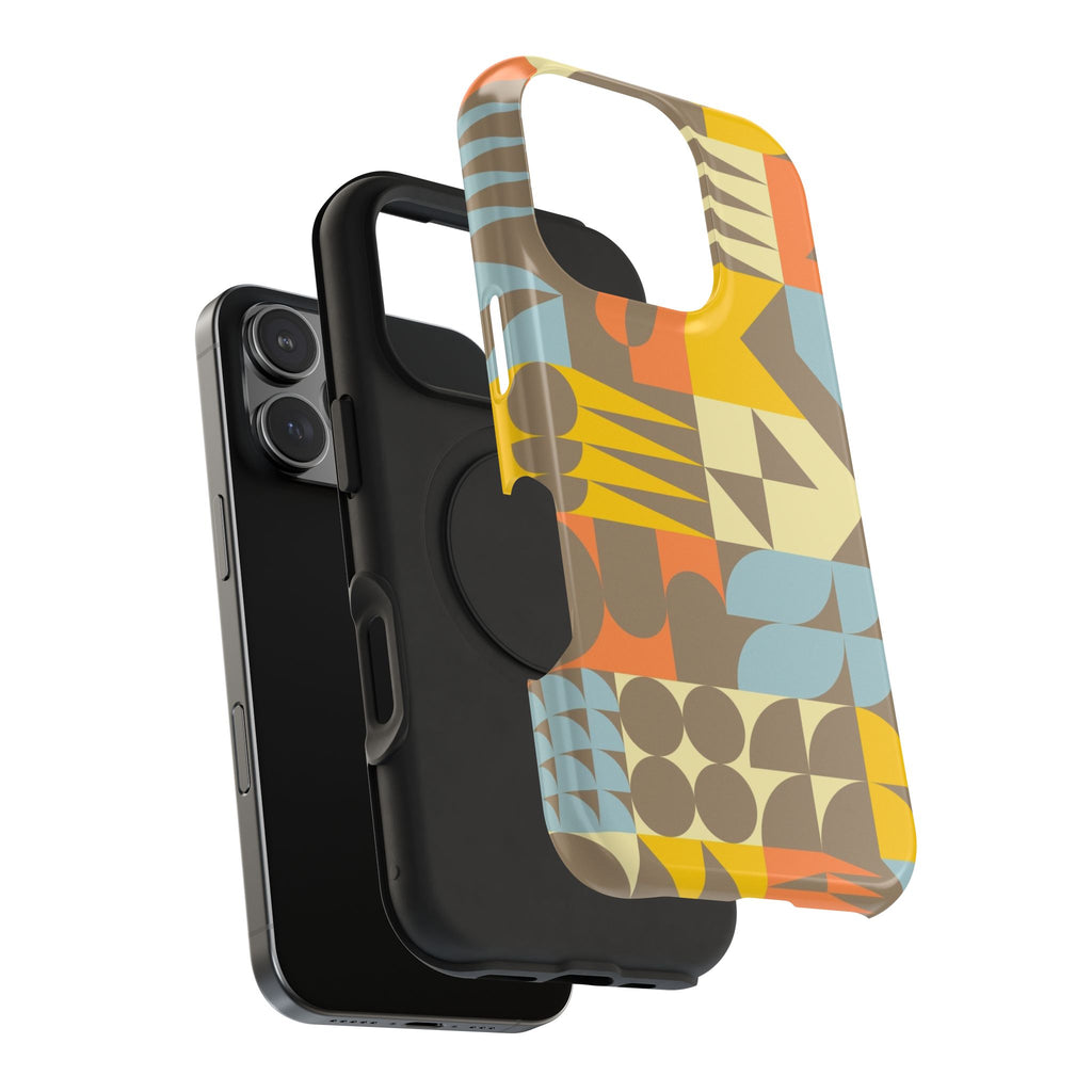 Retro Geometric Impact Phone Case — Mid-Century Modern Pattern for iPhone