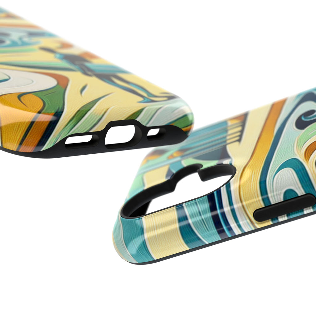 Surfboard Wave Art Phone Case — Impact-Resistant Beach Vibes iPhone Case