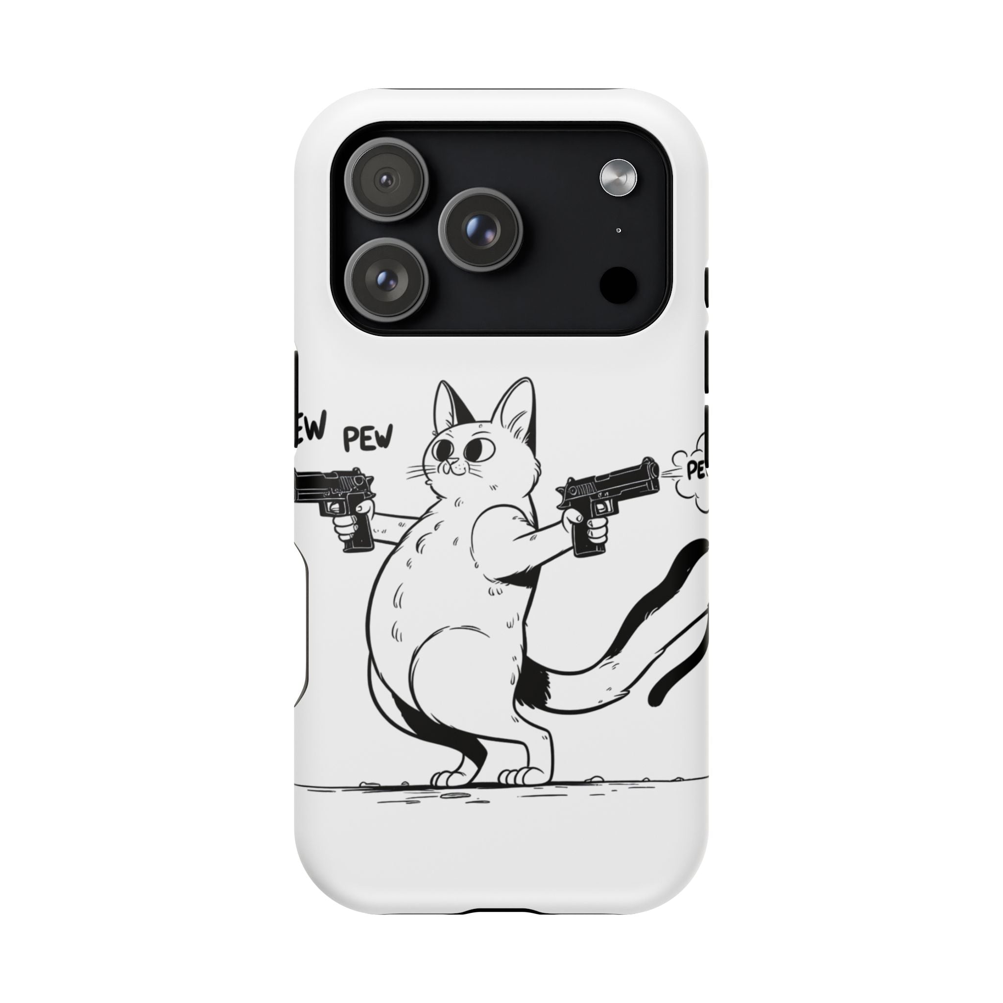 Impact Resistant Phone Case- Funny Cat Pew Pew