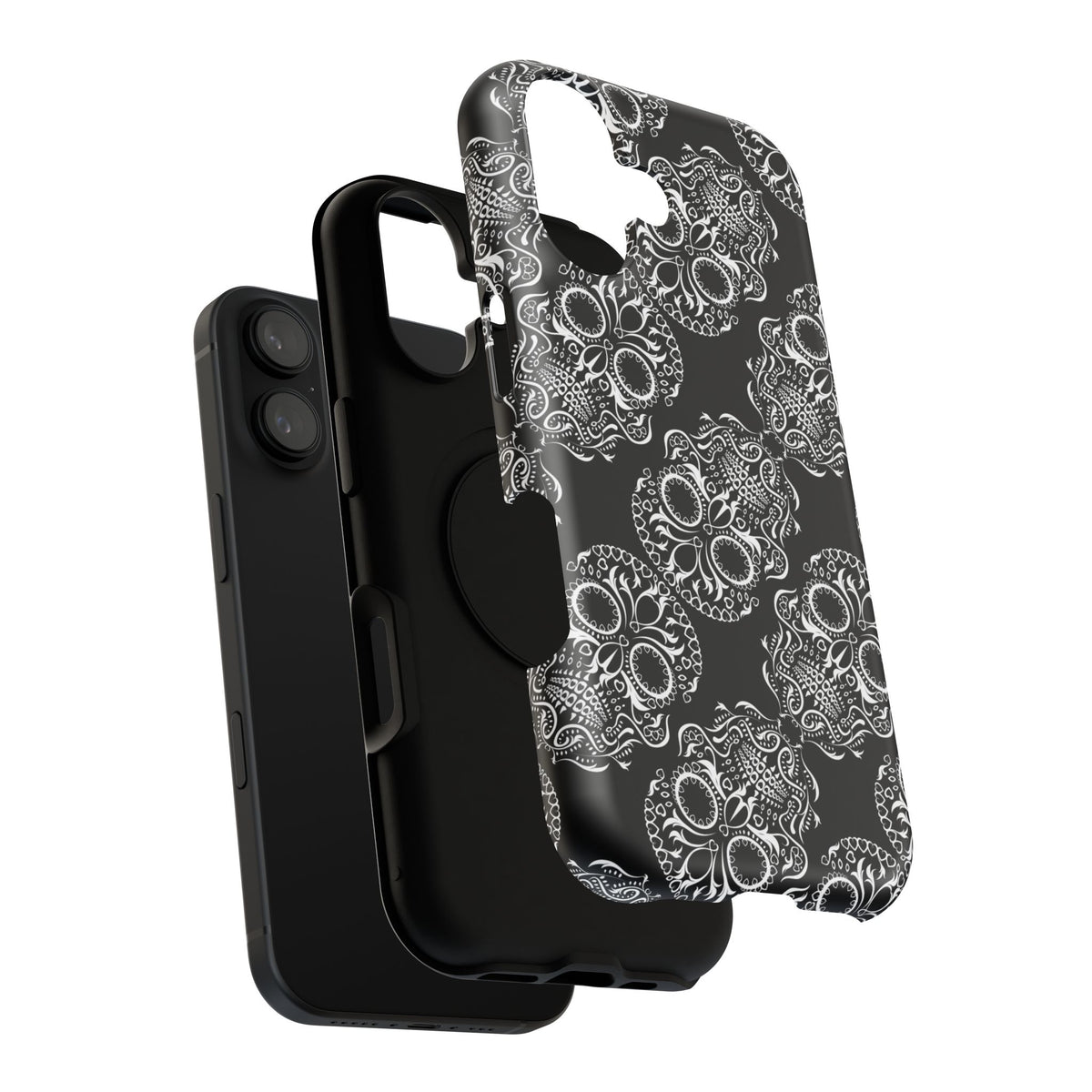 Skull Pattern Black & White Gothic Tough Cases for iPhone