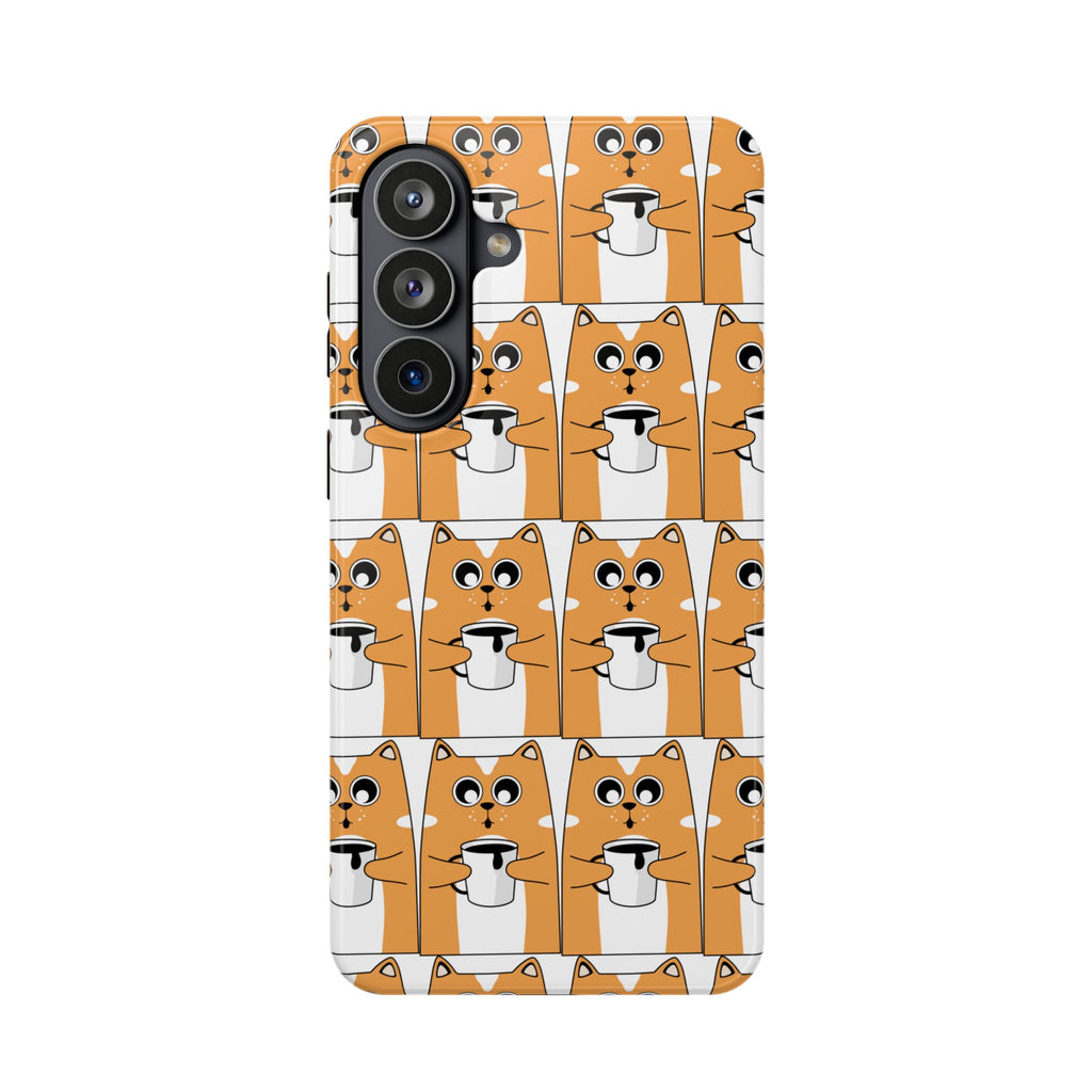 Impact-Resistant Phone Case — Cute Orange Shiba Inu Pattern