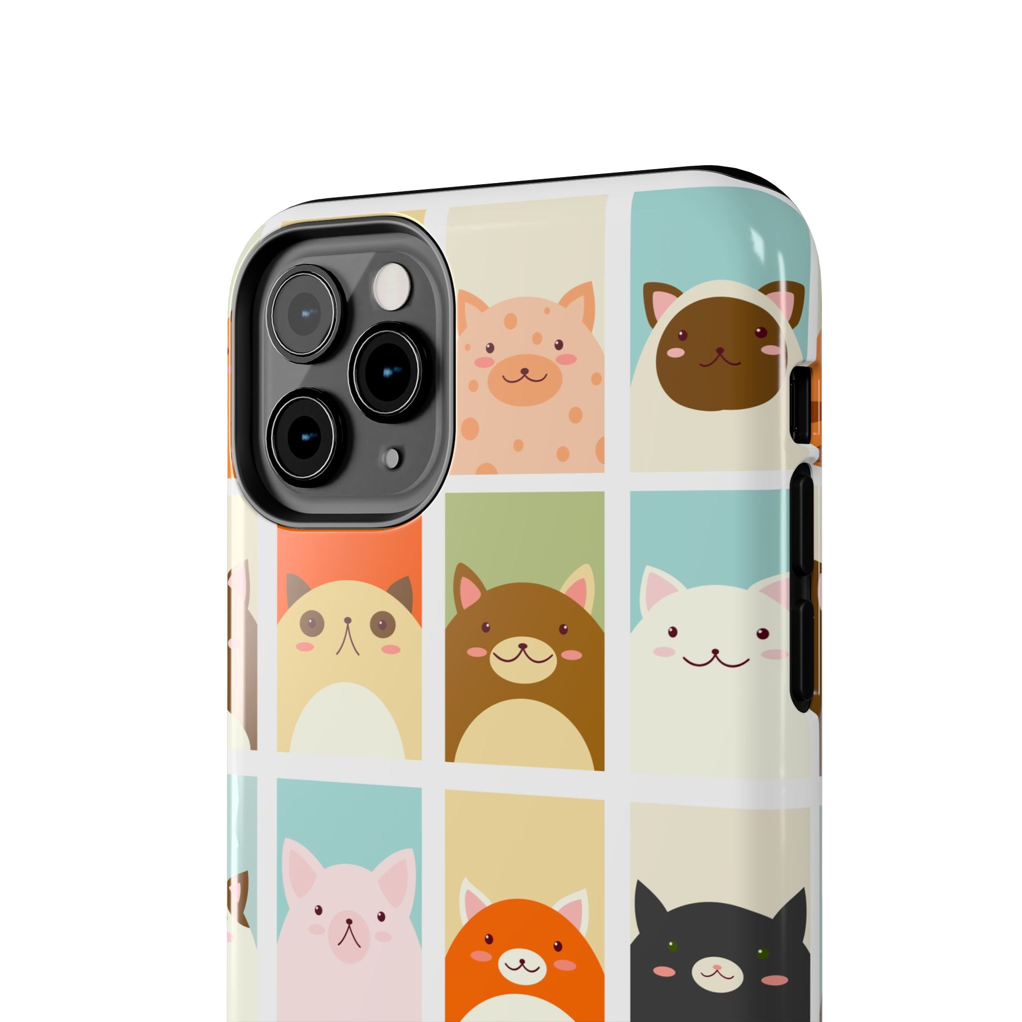 Cute Grid Cats Tough Phone Case