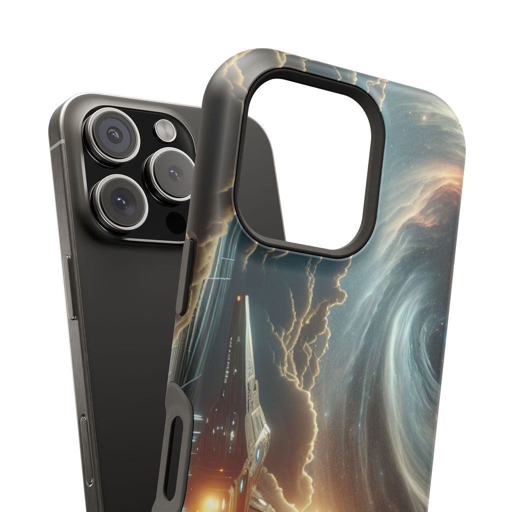 Spacecraft Vortex Phone Case — Impact-Resistant Sci‑Fi iPhone Cover