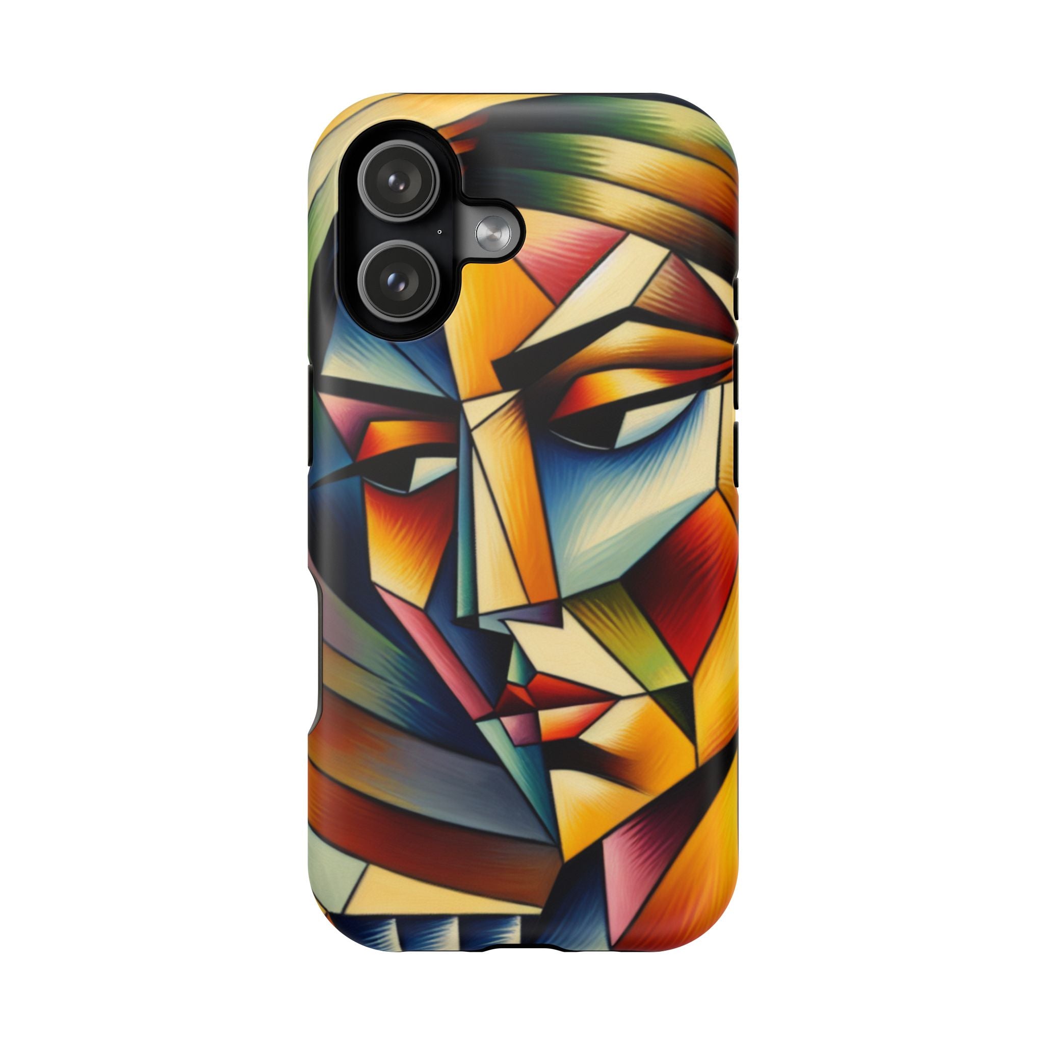 Abstract Cubist Face Phone Case — Impact-Resistant Artistic iPhone Cover