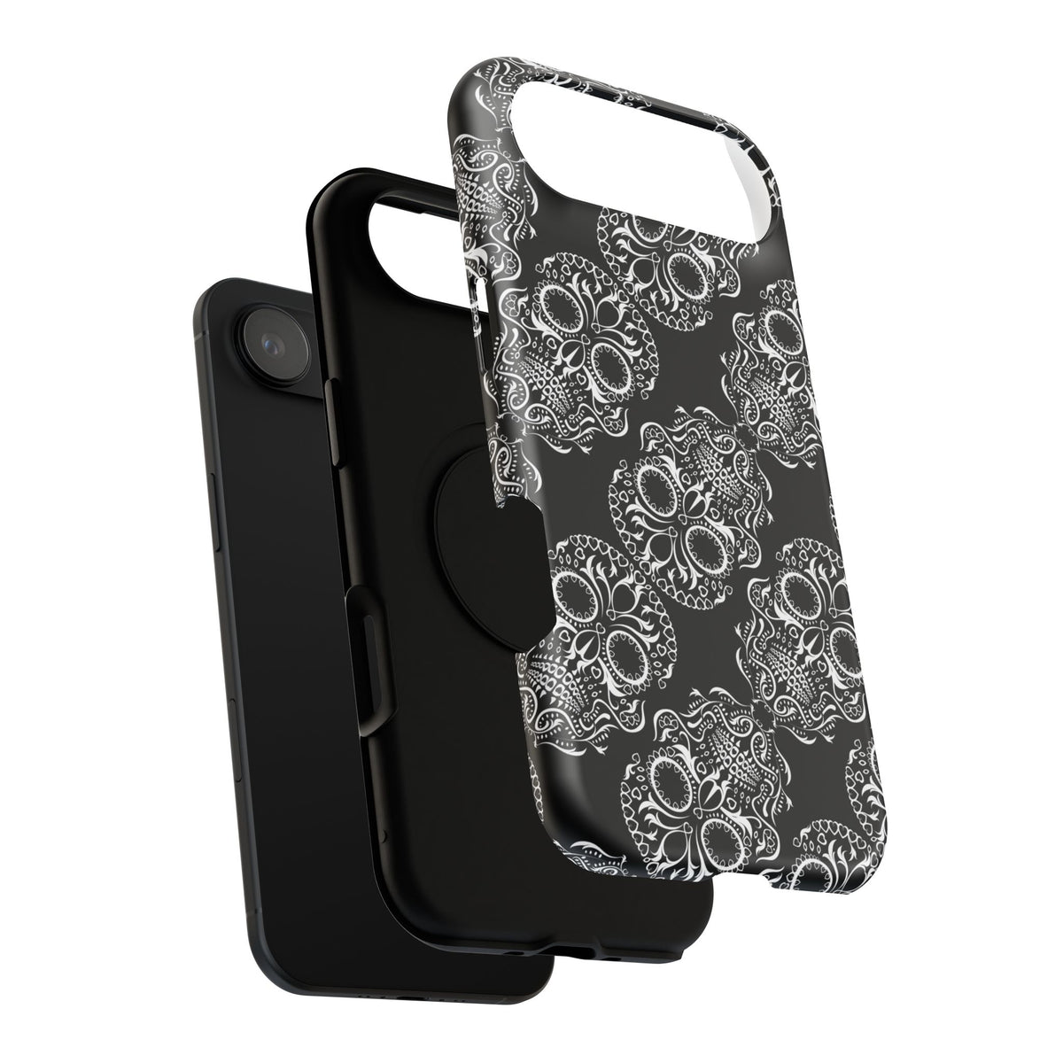 Skull Pattern Black & White Gothic Tough Cases for iPhone