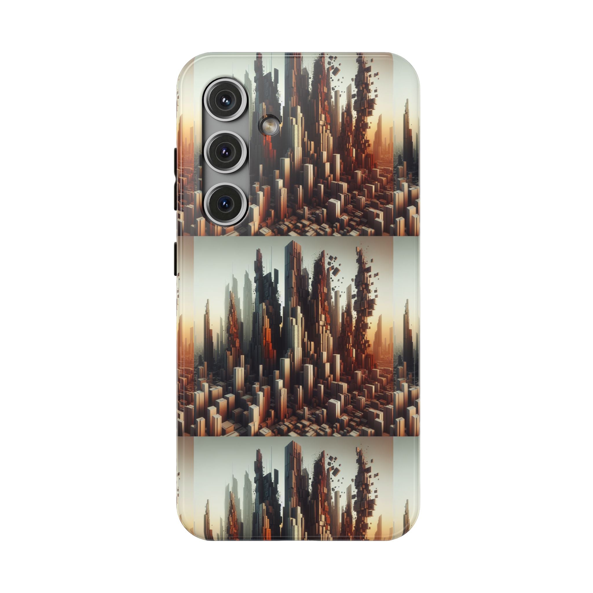 Abstract Skyline iPhone Case — Surreal Cityscape Impact-Resistant Phone Cover