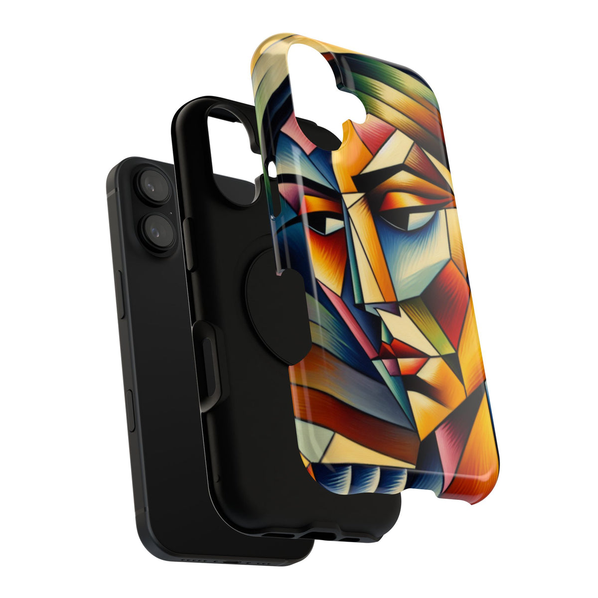 Abstract Cubist Face Phone Case — Impact‑Resistant Artistic iPhone Cover
