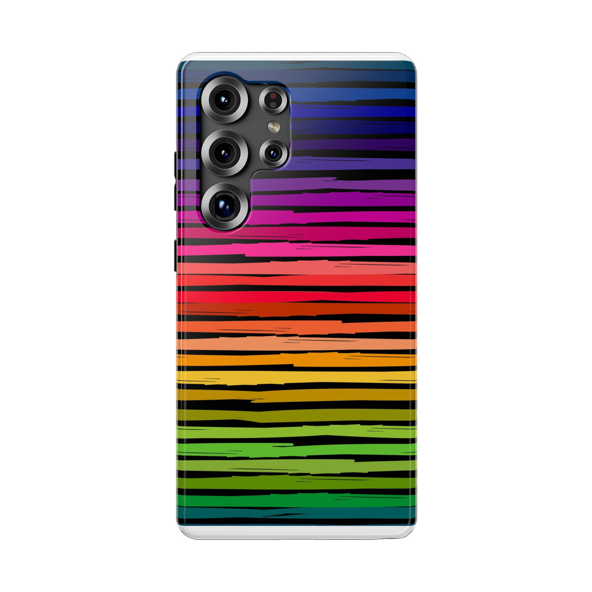 Impact-Resistant Phone Case — Rainbow Striped Fade