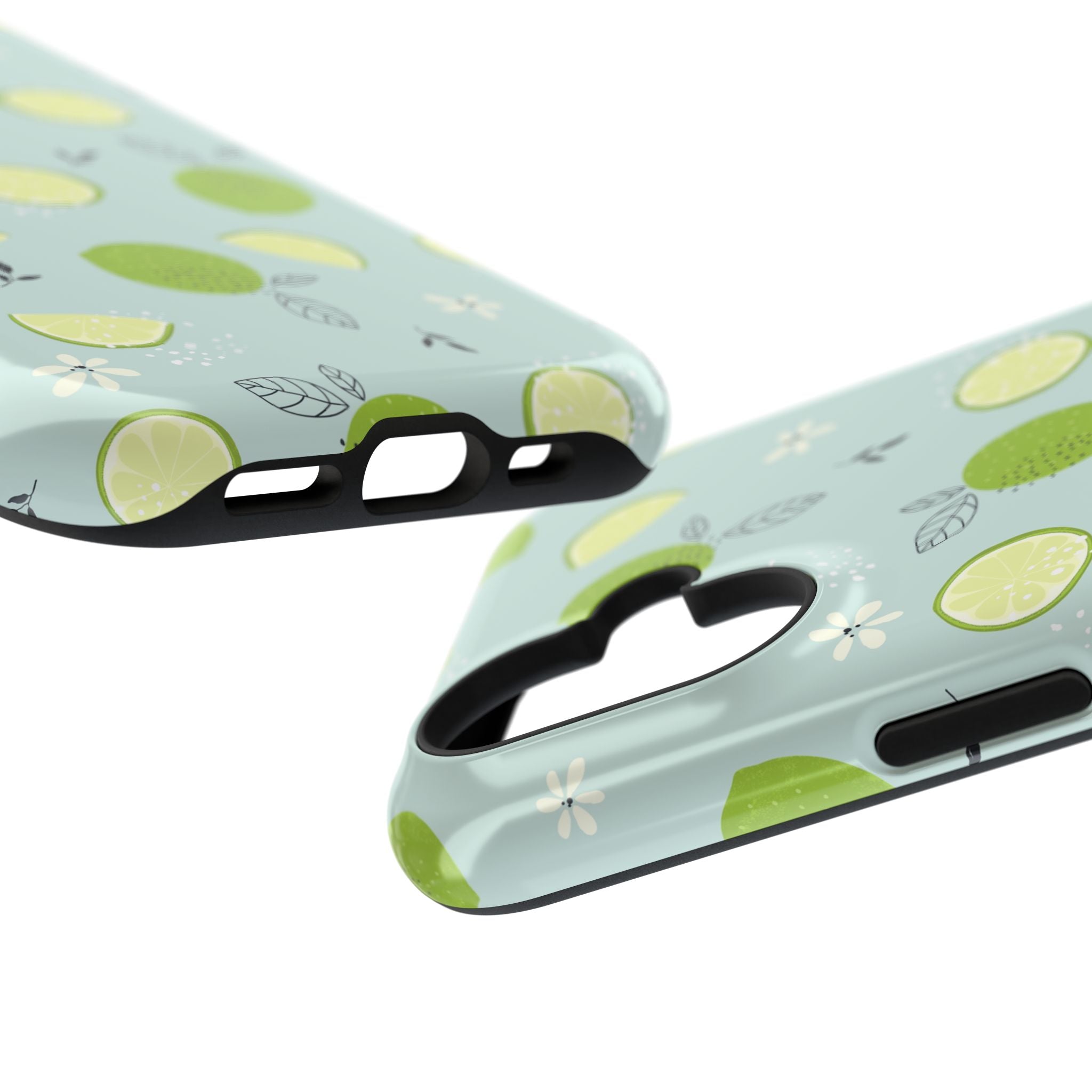 Lime Floral Phone Case, Impact-Resistant
