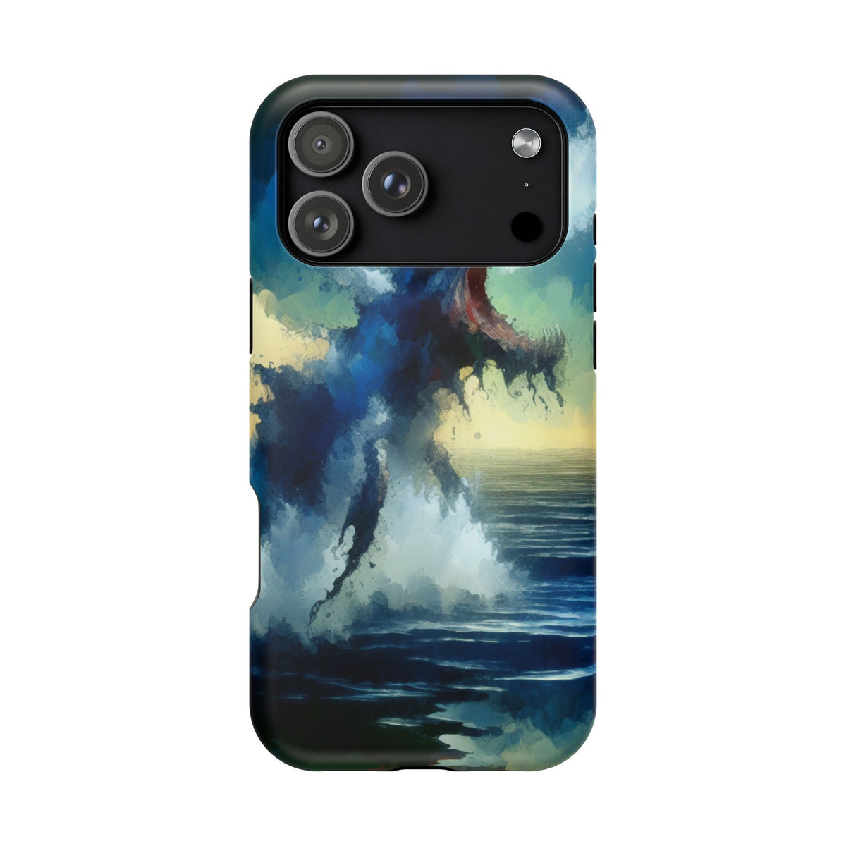Shark Wave Impact-Resistant Phone Case — Ocean Monster Art Protective Cover