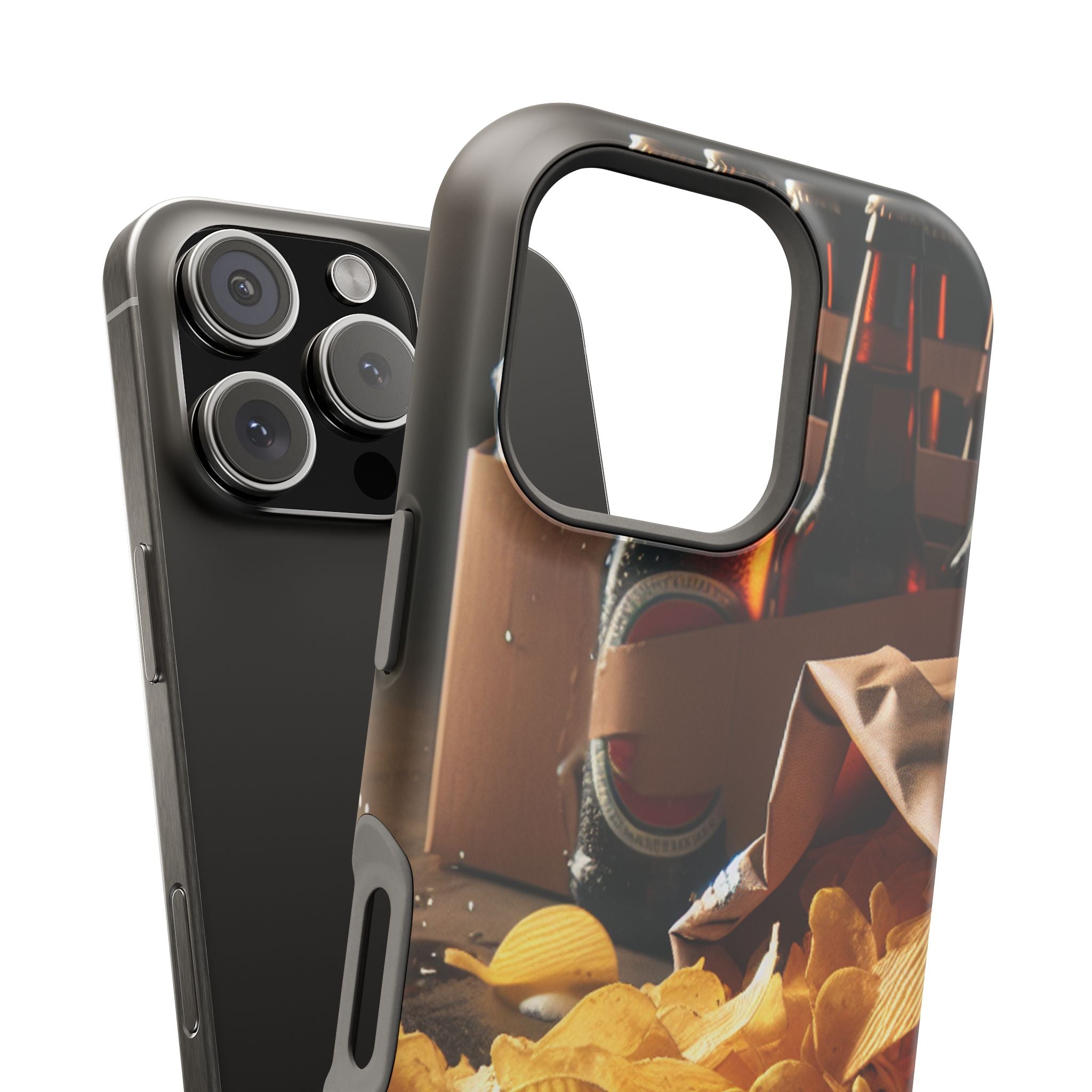 Impact Resistant Phone Case - Beer and Chips Design