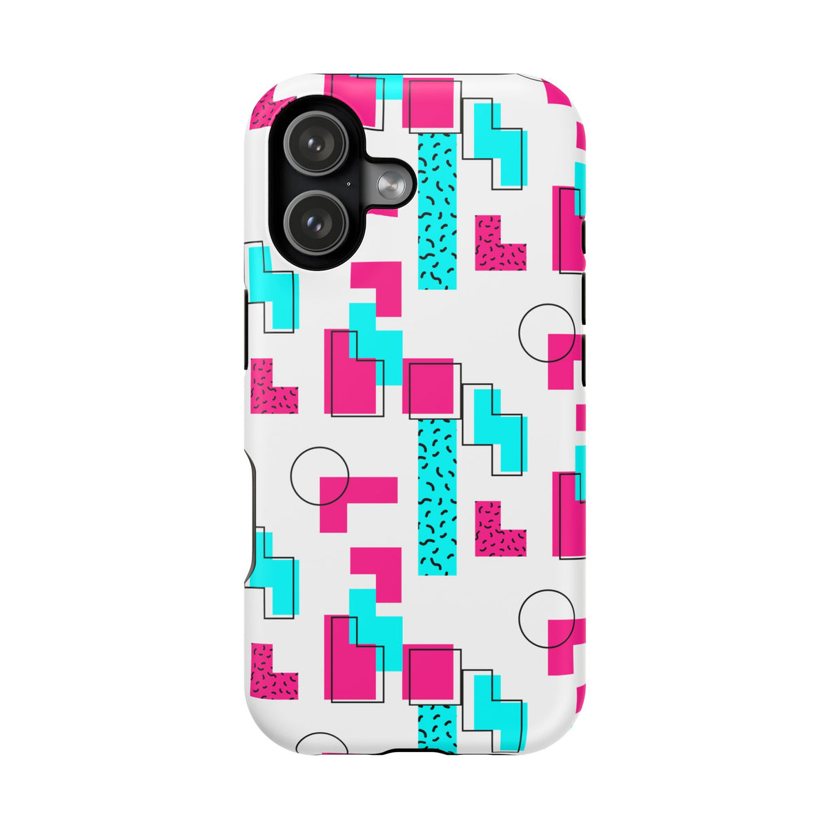 Retro Geometric Phone Case — 80s Memphis Pattern Impact-Resistant Case