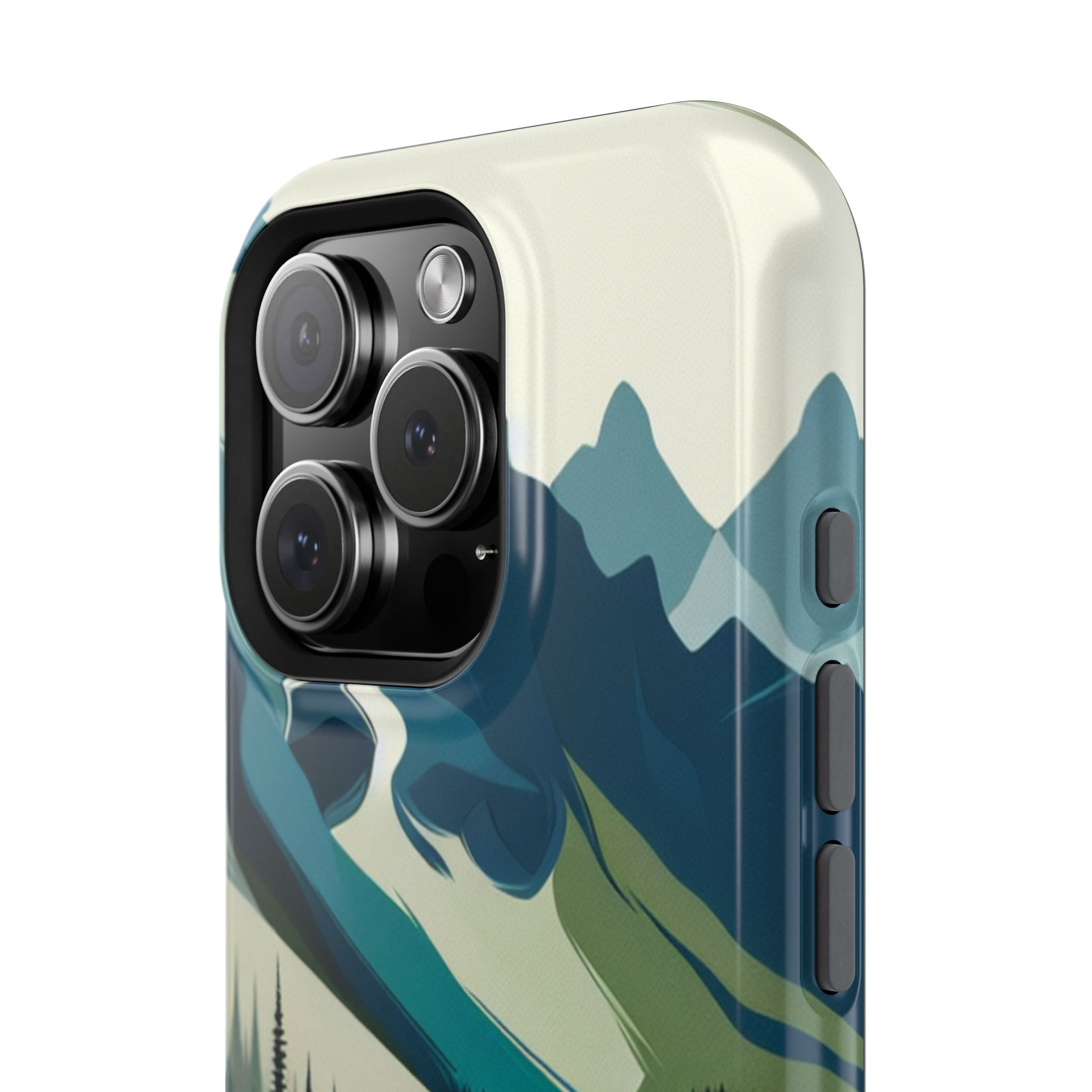 Impact Resistant Phone Case - Mountain Lake with Forest Design