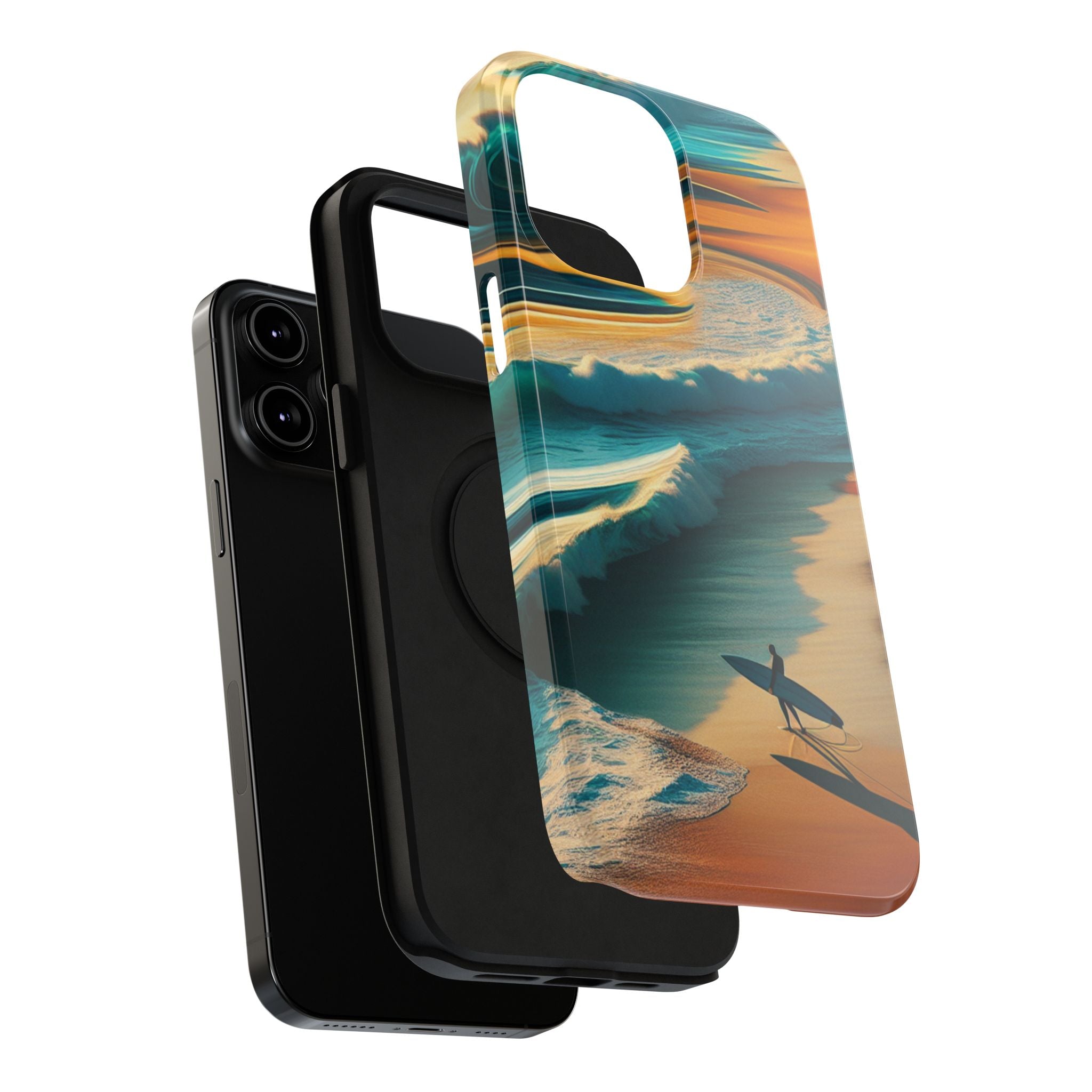Impact Resistant Phone Case, Surf Wave Beach Lovers, Ocean Waves Design