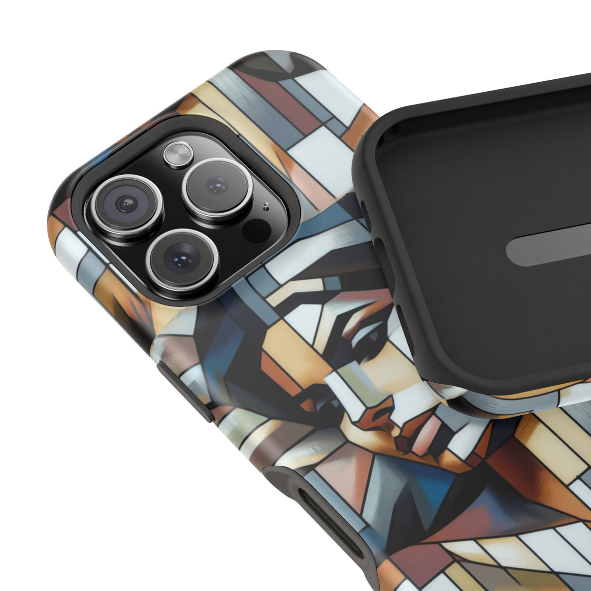 Impact-Resistant Case — Geometric Stained-Glass Woman Phone Cover