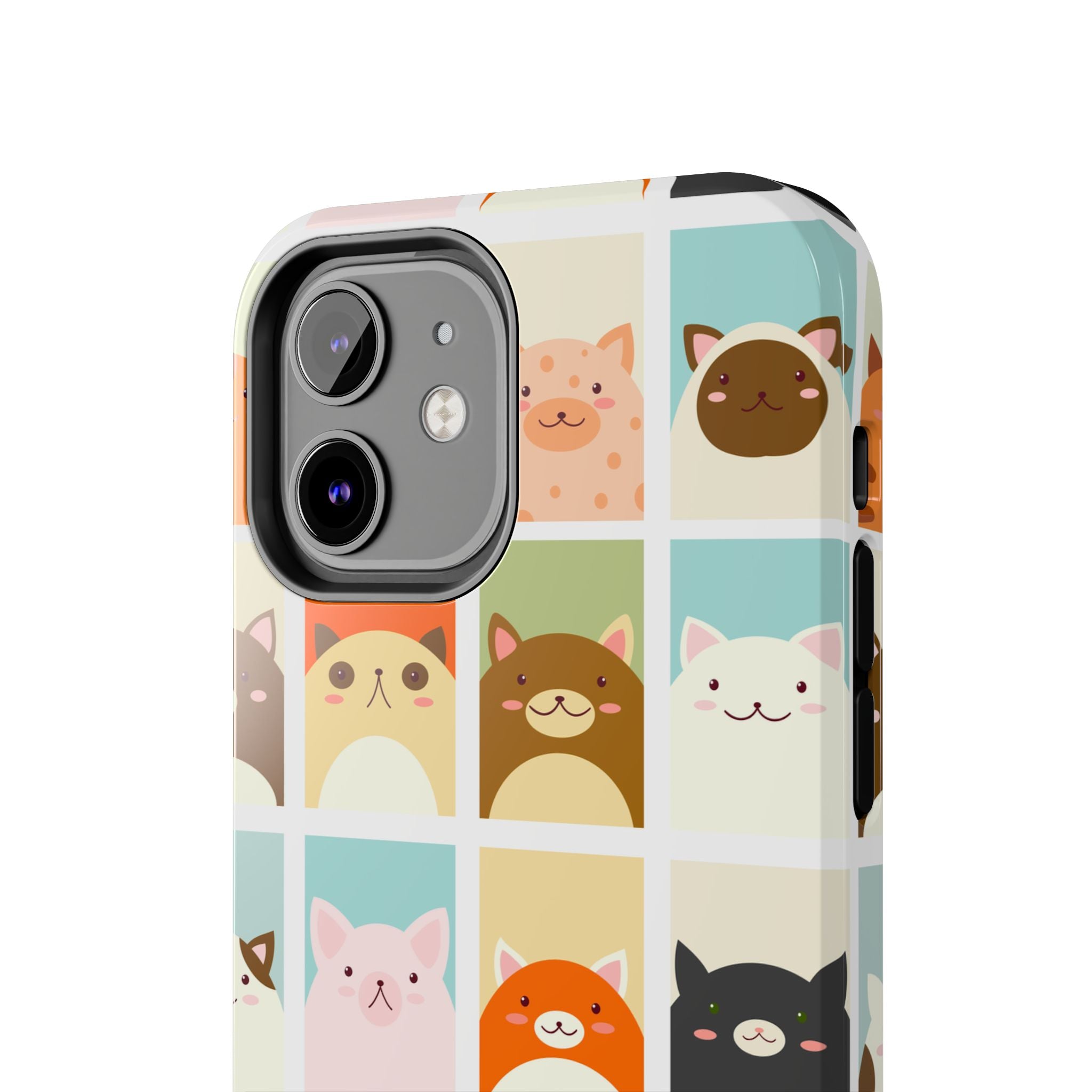 Cute Grid Cats Tough Phone Case