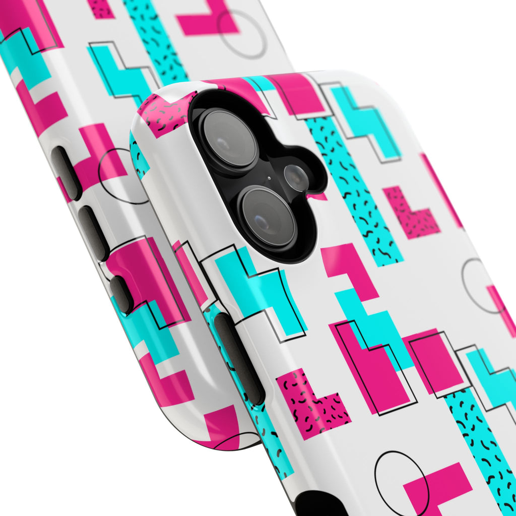 Retro Geometric Phone Case — 80s Memphis Pattern Impact-Resistant Case