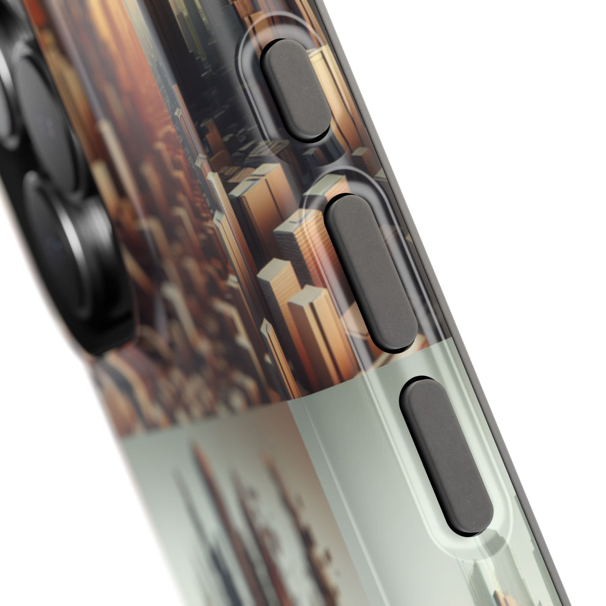 Abstract Skyline iPhone Case — Surreal Cityscape Impact-Resistant Phone Cover