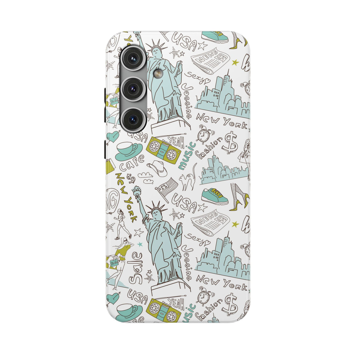 New York Doodle Phone Case — Travel-Inspired Impact-Resistant iPhone Cover