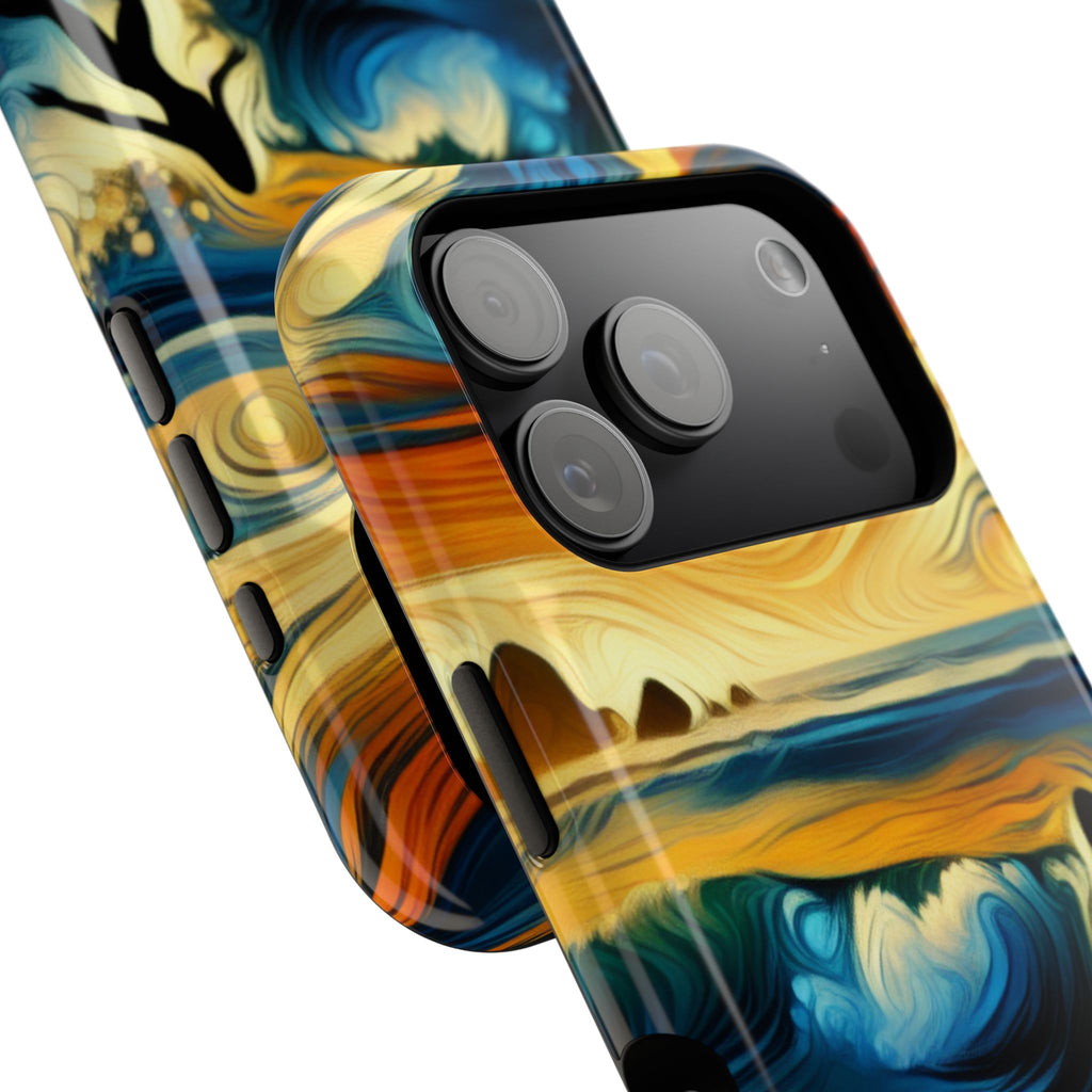 Impact Resistant Phone Case - Surfing Ocean Waves Design, Coastal Decor Gift