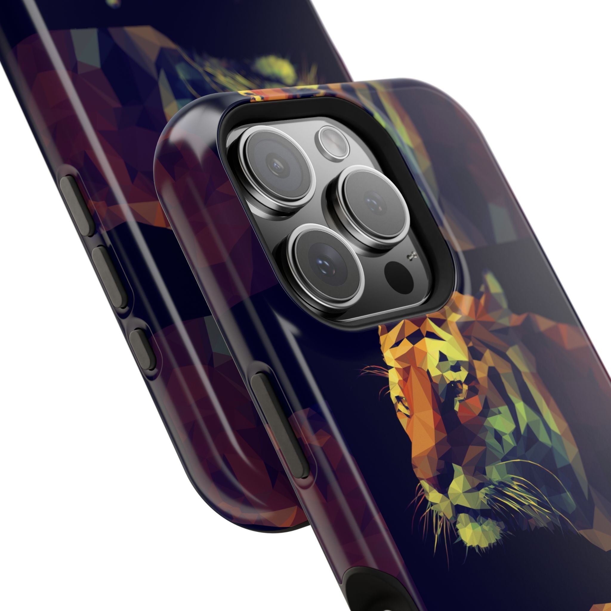 Colorful Tiger Phone Case, Impact-Resistant