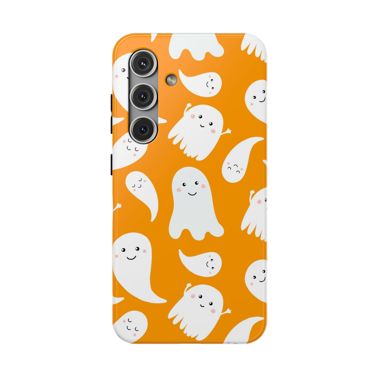 Halloween Ghosts Impact-Resistant Phone Case — Cute Orange Ghost Pattern