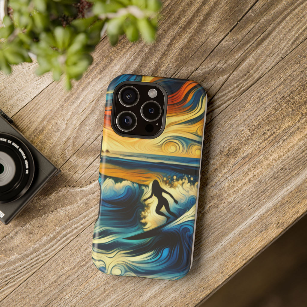 Impact Resistant Phone Case - Surfing Ocean Waves Design, Coastal Decor Gift