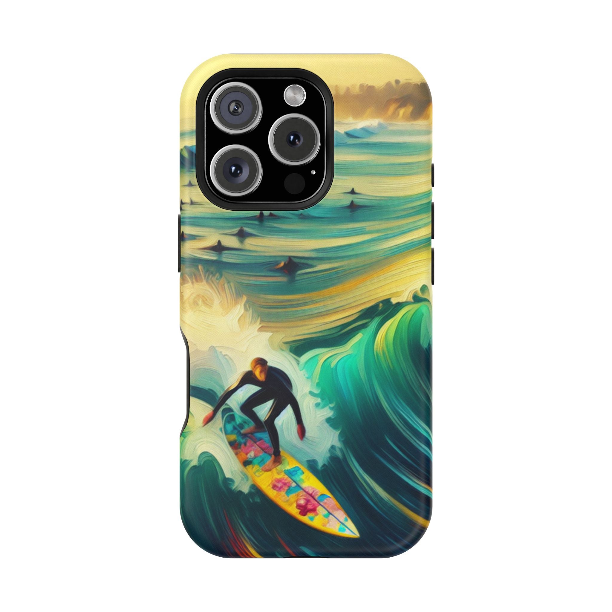 Surfer Riding Waves Impact Resistant Phone Case