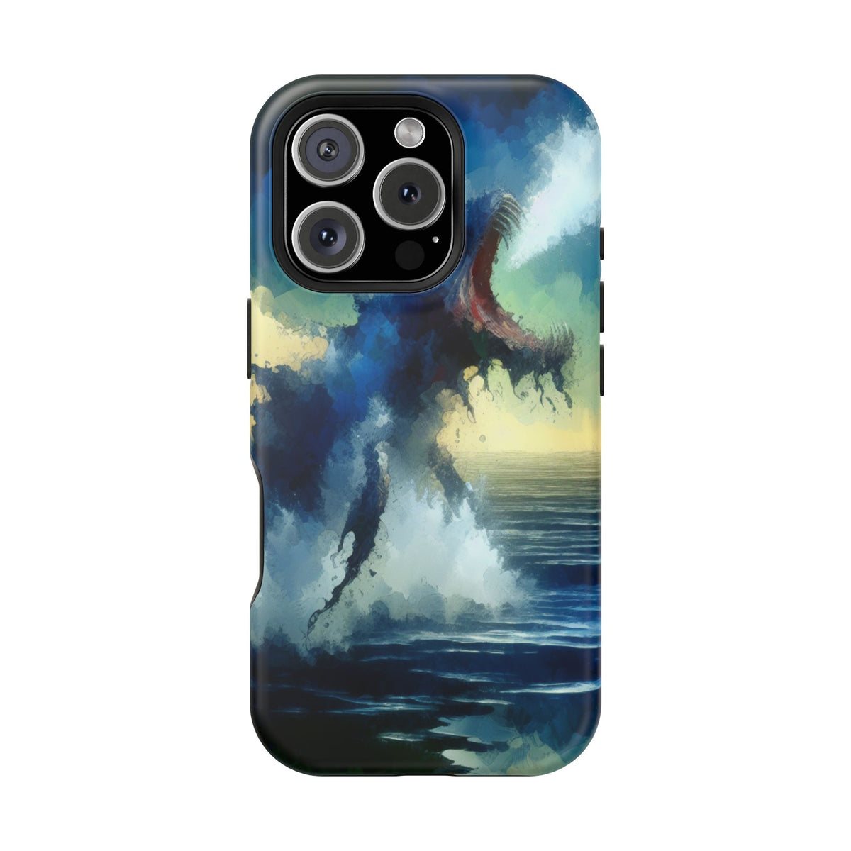 Shark Wave Impact-Resistant Phone Case — Ocean Monster Art Protective Cover