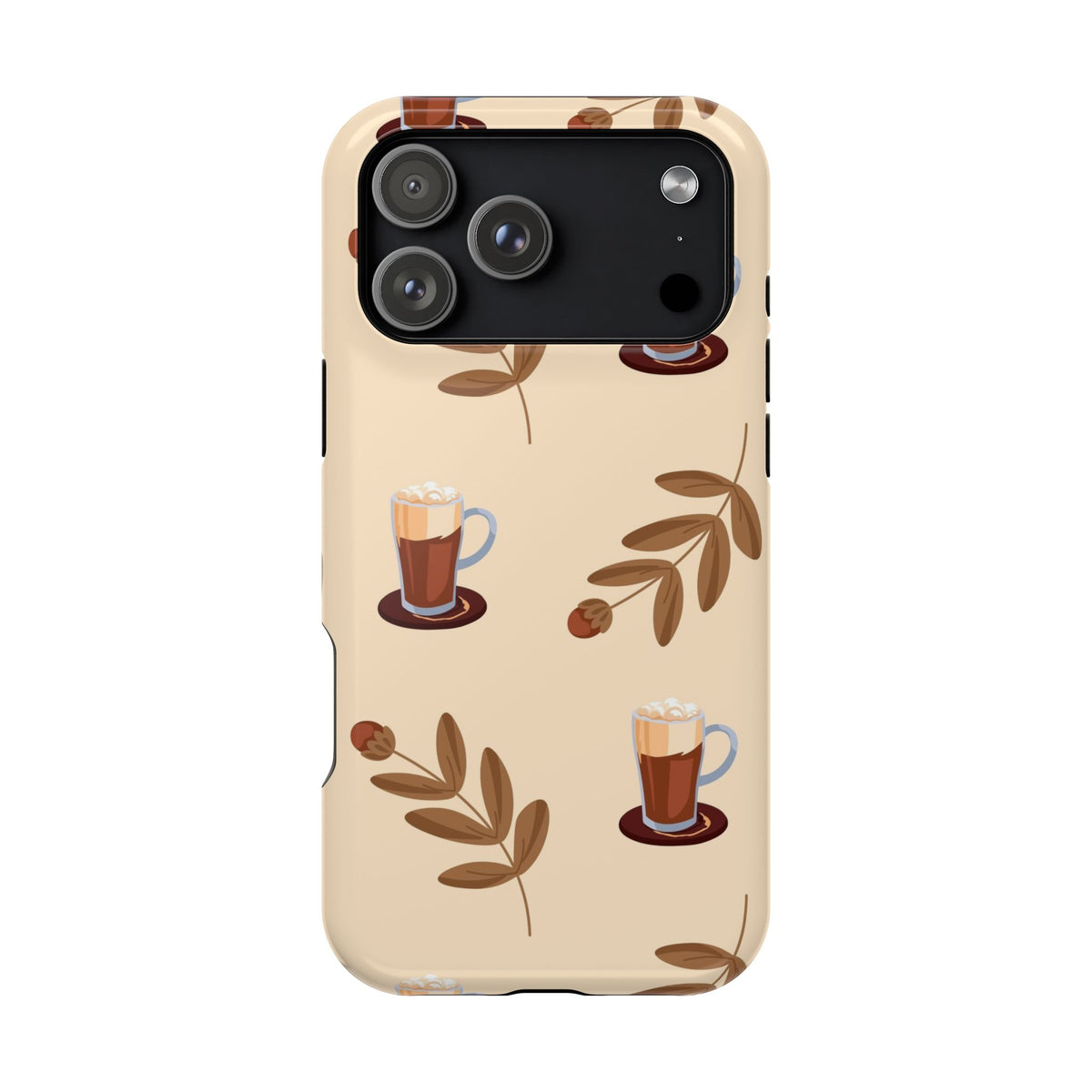 Latte & Leaves Impact-Resistant Phone Case for Samsung Galaxy Phones